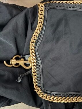 Rebecca Minkoff Black Shoulder Bag with Gold Chain Trim